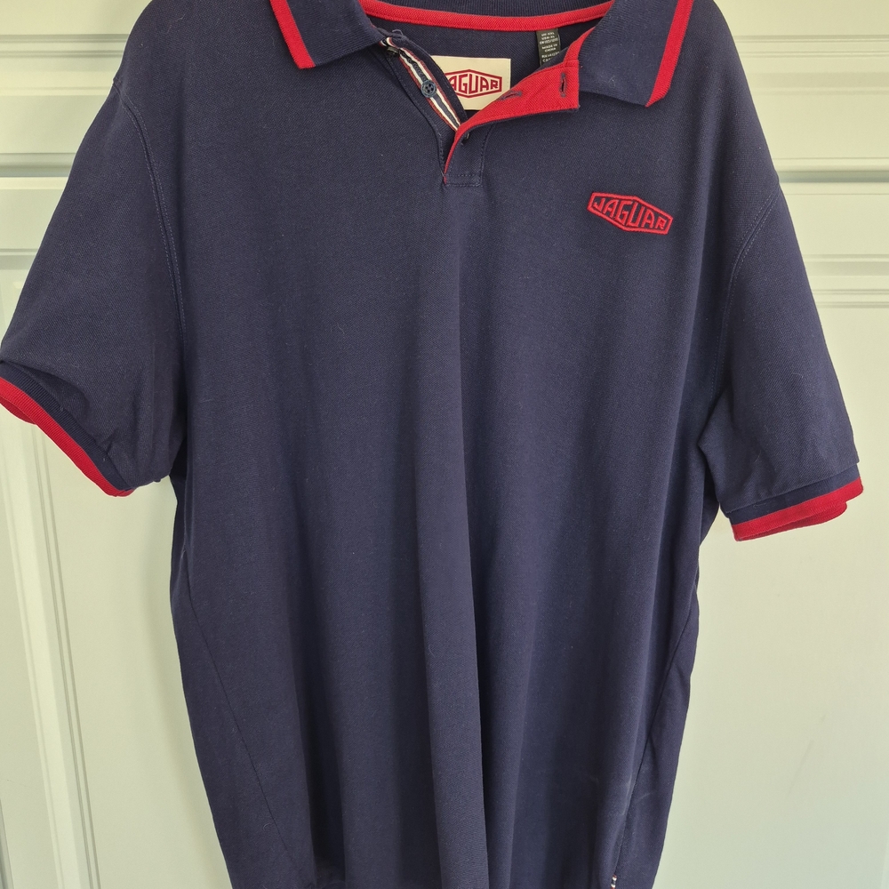 Jaguar Navy Blue Polo Shirt with Red Accents